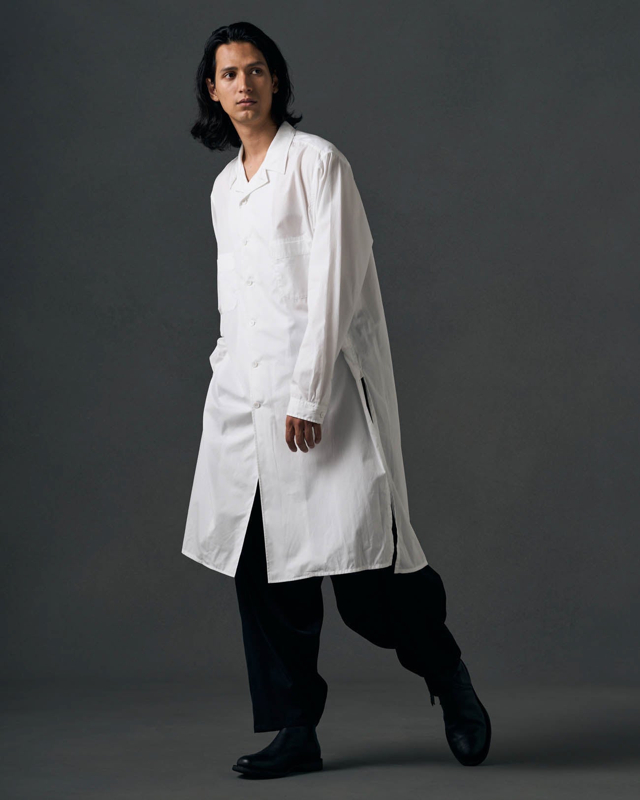 Premium Cotton Broadcloth Open Collar Long Sleeve Shirt for Men - Comfortable Casual & Business Wear