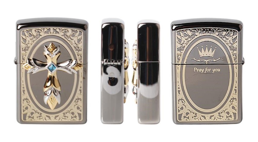Zippo Lighter Genuine Design - Black Ice Emblem Windproof Lighter for Outdoor Camping, Hiking & Everyday Carry