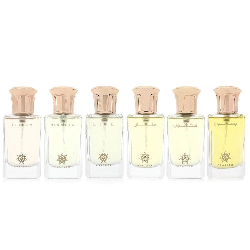 Asateer Collection Perfume Set - 6 x 25ml EDP Fragrance for Women | Luxury Long-Lasting Scent for Daily Wear, Special Occasions & Gift Giving