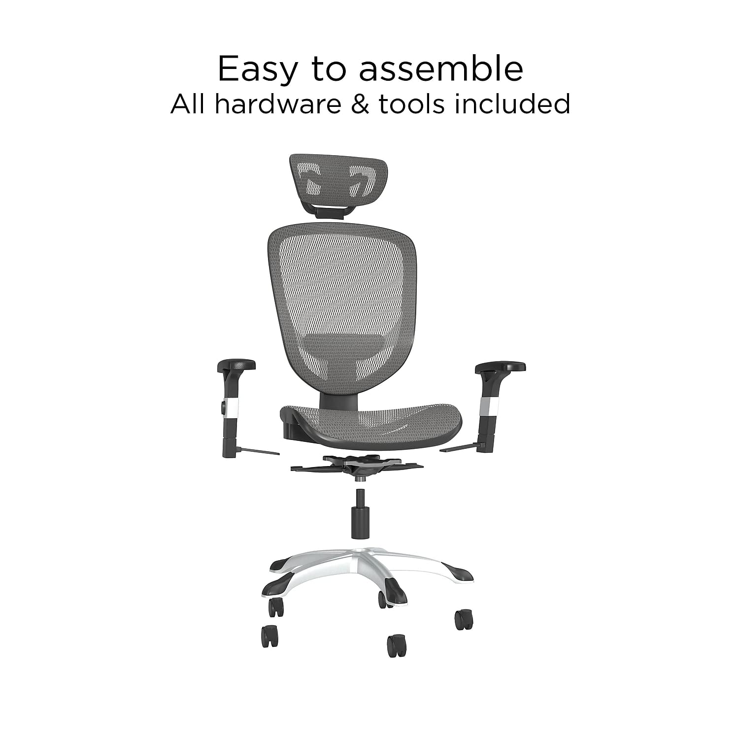 Ergonomic Mesh Computer and Desk Task Chair with Lumbar Support - Breathable Charcoal Black Office Chair for Home & Workspaces - Ideal for Long Hours of Sitting, Gaming, and Remote Work