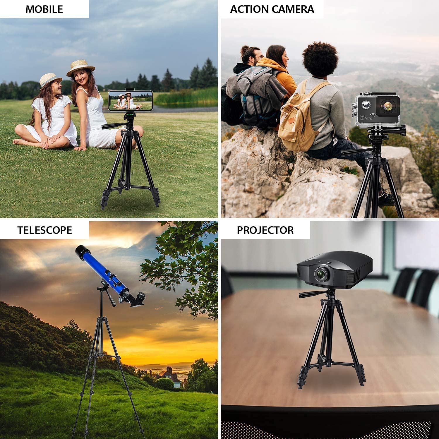 EVERESTA 42 Inch Extendable Smartphone Tripod Stand with Bluetooth Remote - Adjustable Phone Holder Mount for iPhone & Android - Perfect for Vlogging, Live Streaming & Group Photos