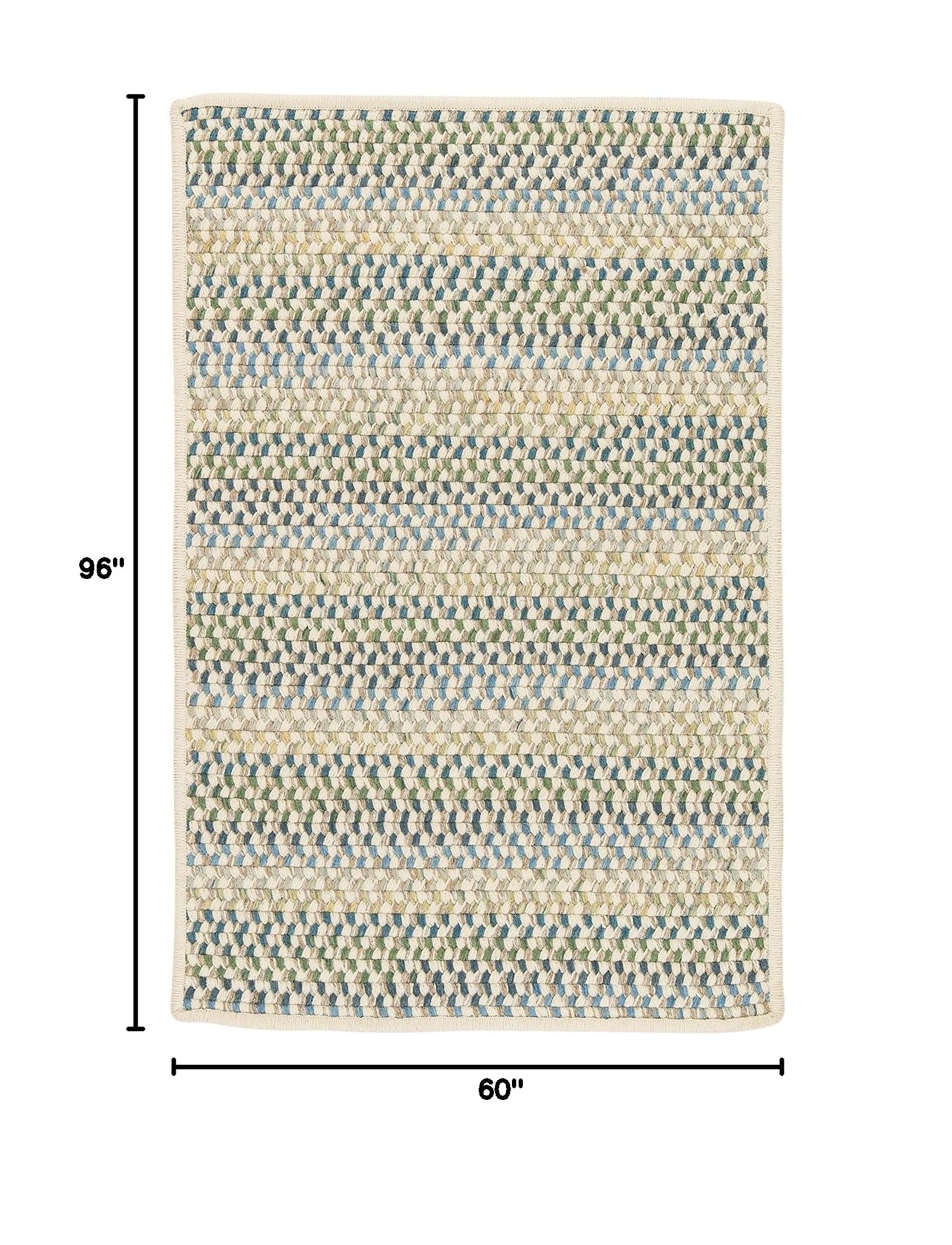 Premium Chapman Wool Rugs 5x8 Feet - Soft Handmade Peacock Blue Natural Fiber Area Rug for Living Room, Bedroom & Home Decor