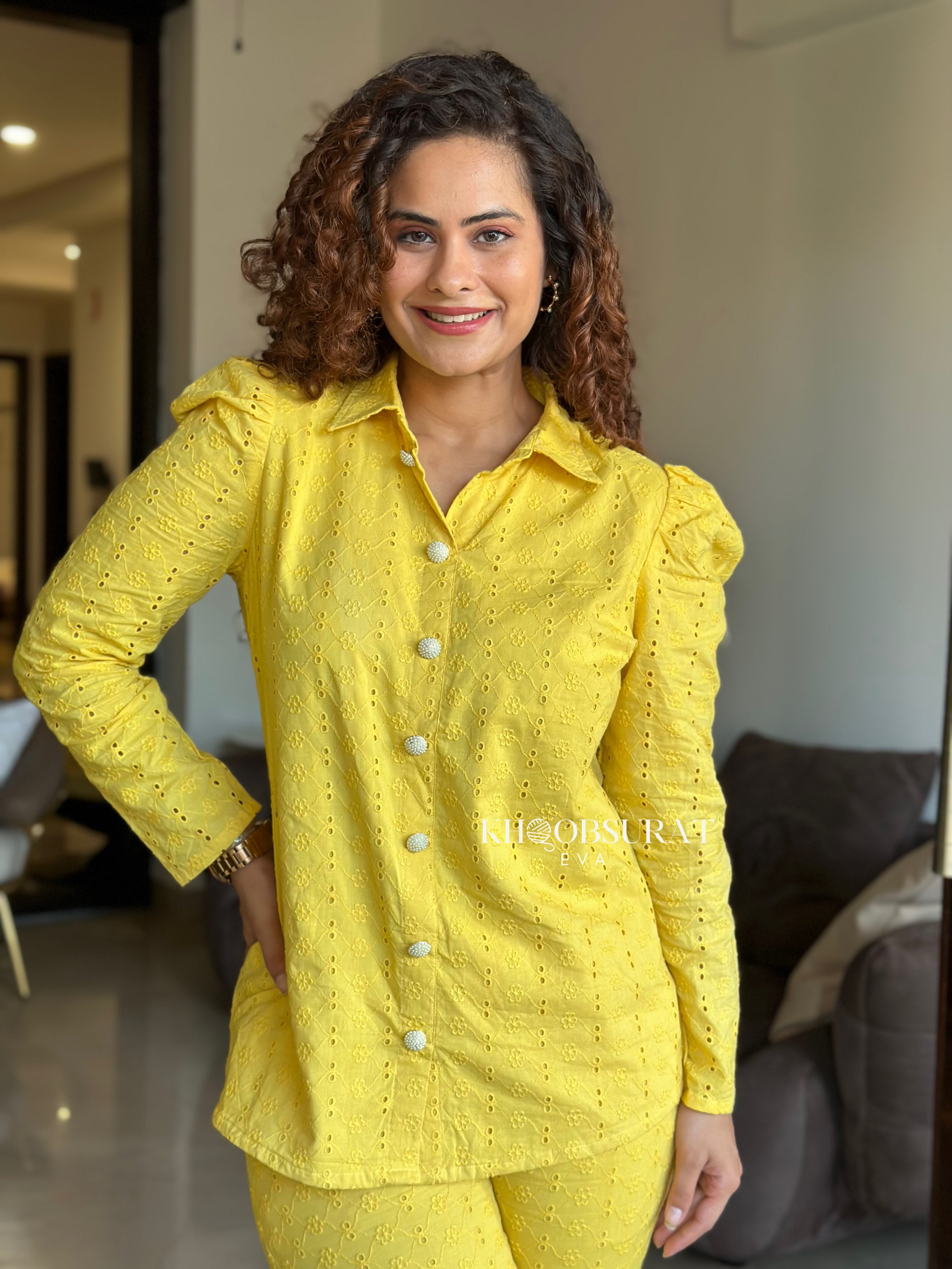 STYLE SPARK Yellow Women's 2-Piece Coord Set | Trendy Matching Outfit for Summer | Perfect for Beach Vacations, Brunch Dates & Casual Outings