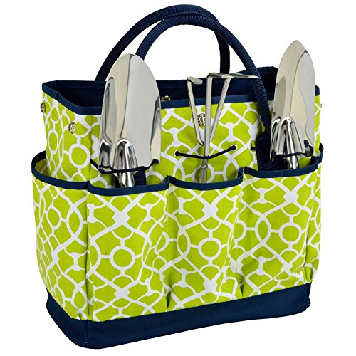Trellis Green Gardening Tote with Tools - Durable Garden Storage Bag with Pockets for Planting, Pruning & Weeding | Perfect for Outdoor Gardening, Backyard Work & Plant Care