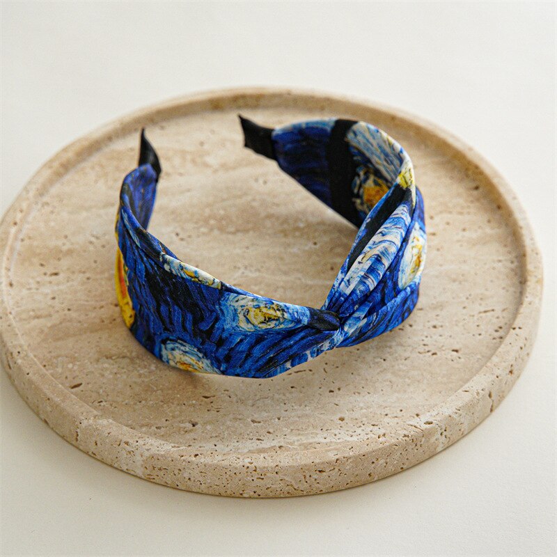 Women's Summer Printed Fabric Headband - Stylish Hair Accessory for Workouts, Yoga, and Outdoor Activities