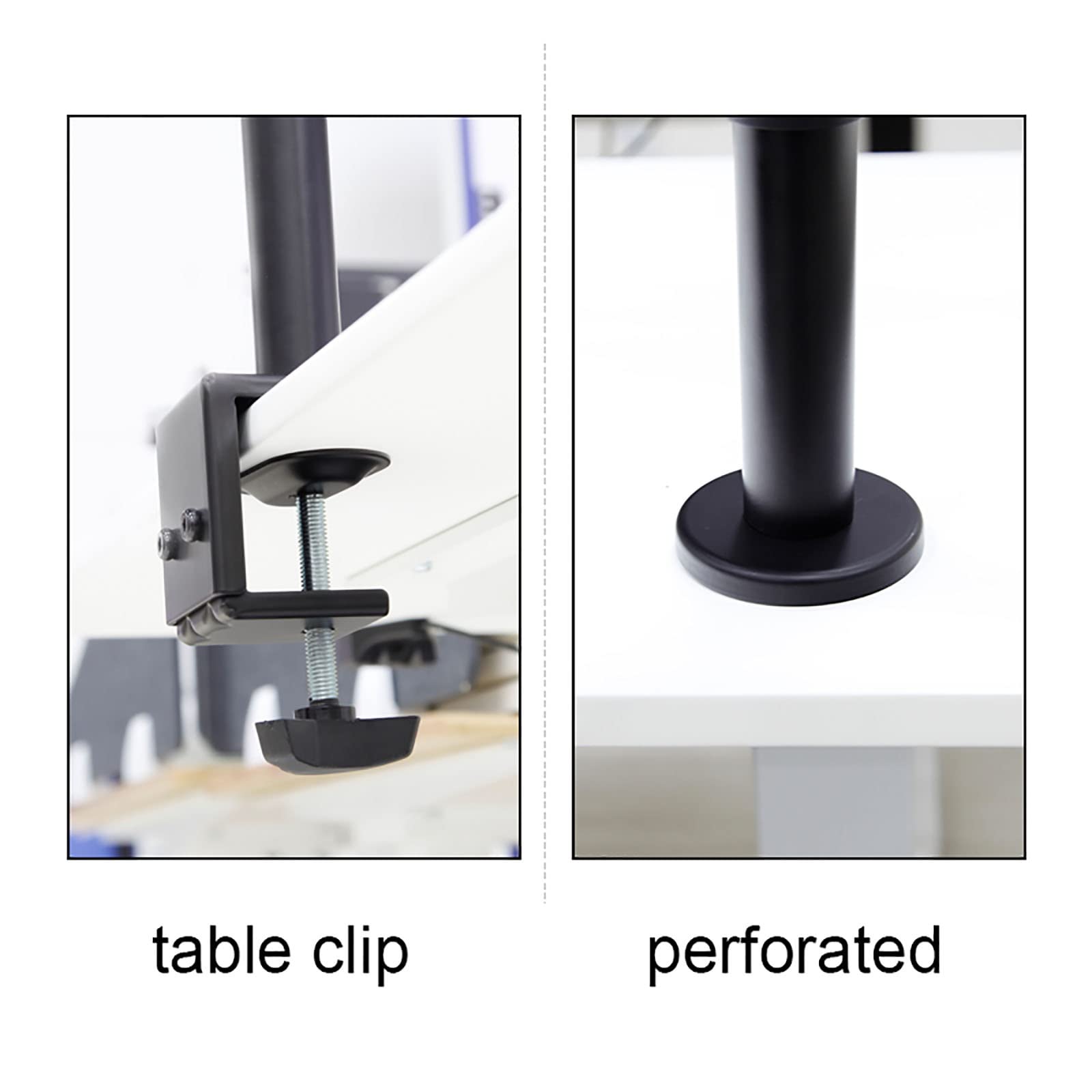 YIHANSS Universal TV Stand Dual Monitor Desk Mount - Adjustable Height Freestanding Two Arm Stand for 13-27 Inch Screens - Perfect for Home Office, Gaming Setup & Workspace Organization