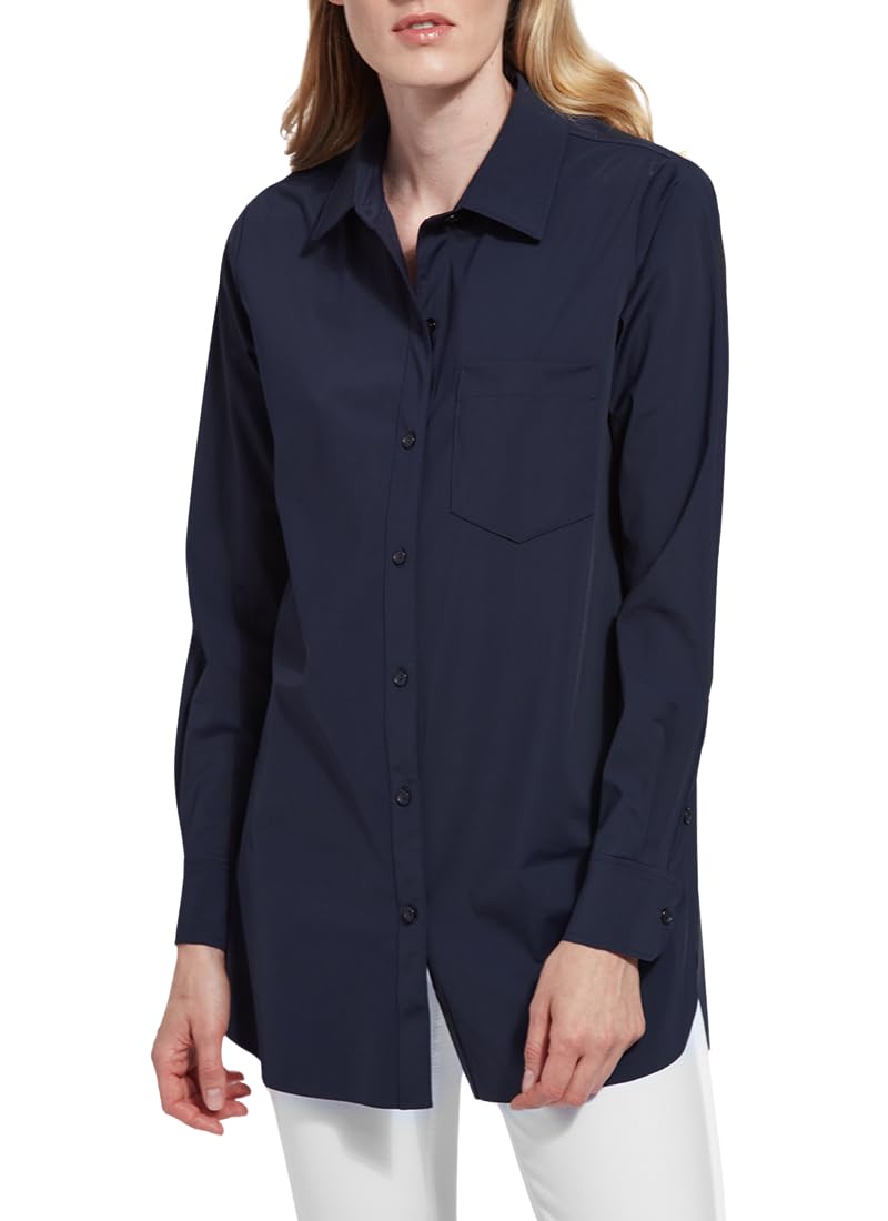Lyssé Women's Schiffer Button Down Shirt - Classic Long Sleeve Blouse for Office, Casual & Business Wear | Perfect for Work, Dates & Professional Outfits