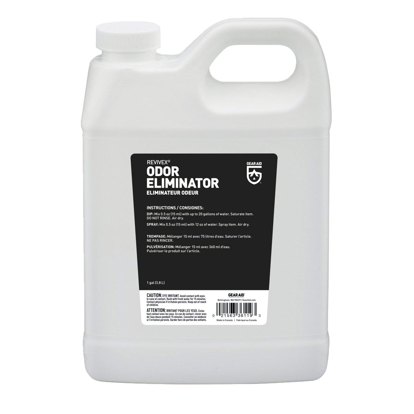 GEAR AID Revivex Odor Eliminator Spray - All Natural Deodorizer for Tents, Shoes, Sports Equipment | 1 Gallon | Eliminates Smells from Camping Gear, Gym Bags & Athletic Wear