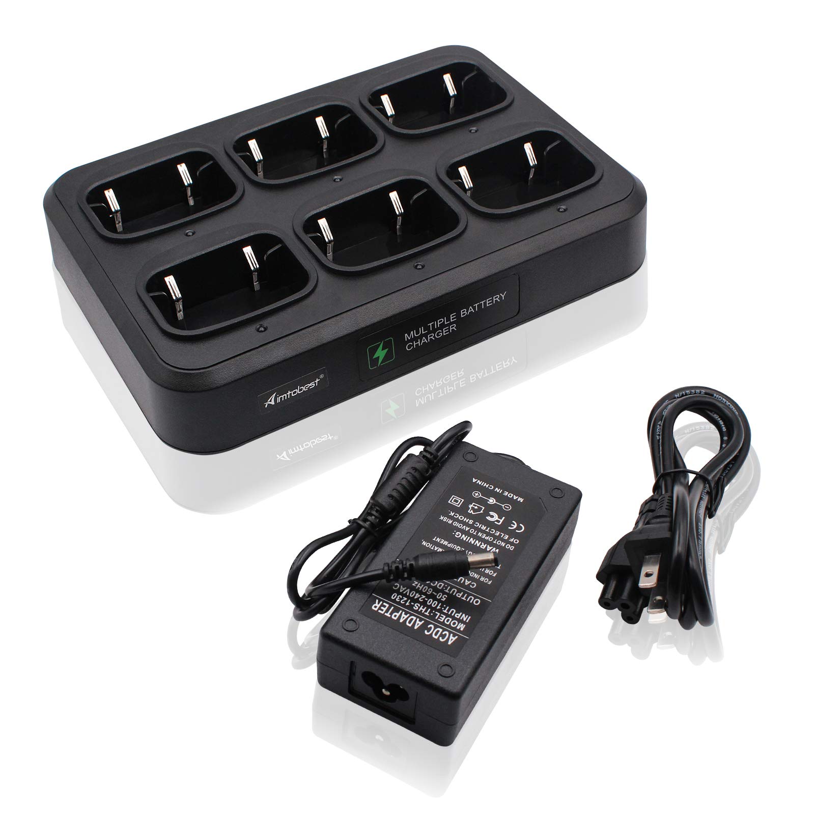 6-Bank Multi-Unit Fast Charger for Tytera TYT MD-390 MD-UV390 MD-680 RT8 RT81 RT82 RT83 RT87 RT47 RT50 - Perfect for Police, Security & Emergency Communication Devices