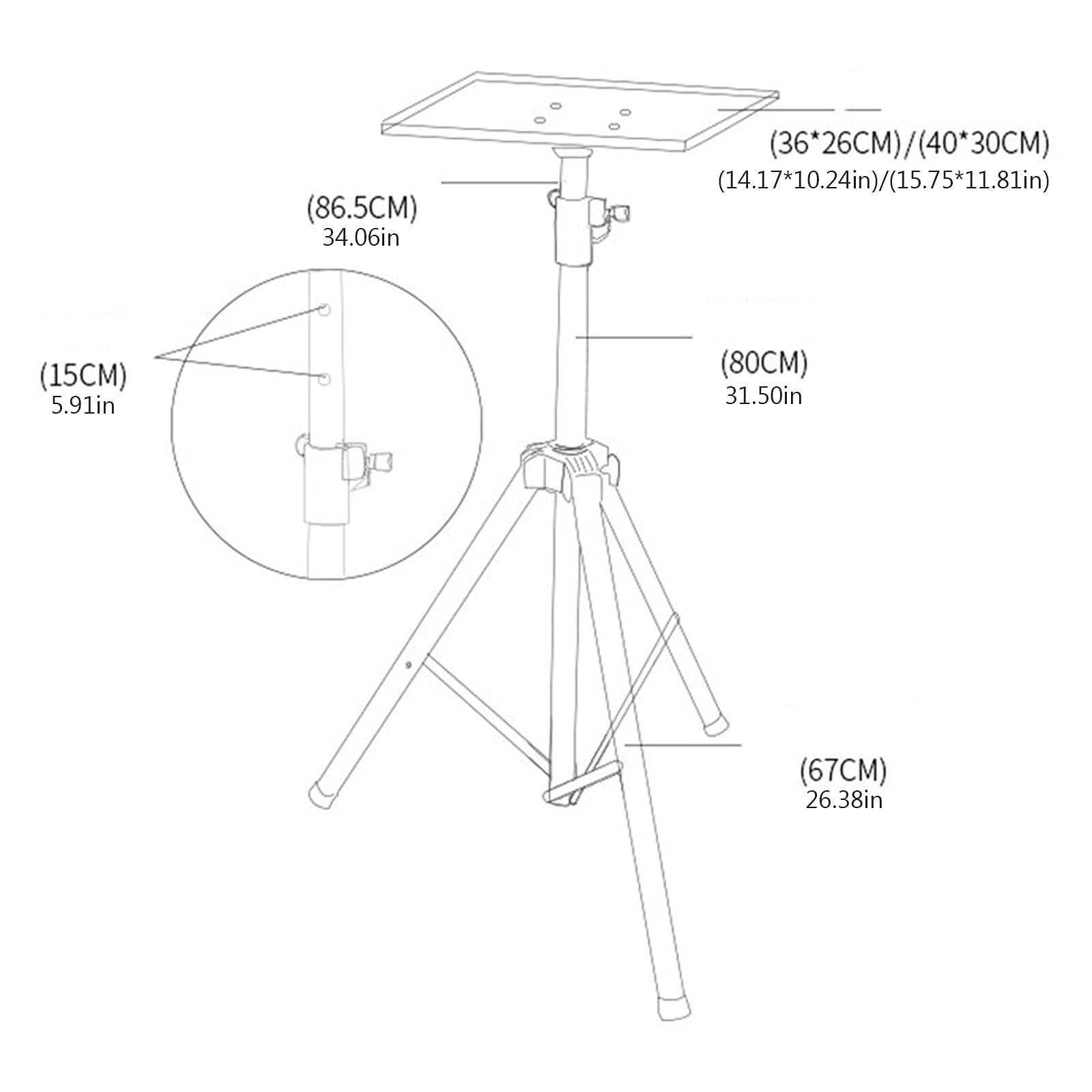 Adjustable Projector Tripod Stand 41-71 Inch, Folding Floor Stand for Projector & Laptop - Home Office & Classroom Use, Portable Projector Mount for Movies & Presentations