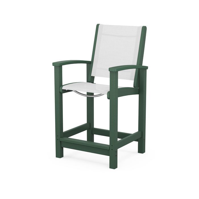 POLYWOOD Coastal Counter Chair - Durable Outdoor Bar Stool for Patio, Deck & Poolside - Weather-Resistant & Low Maintenance