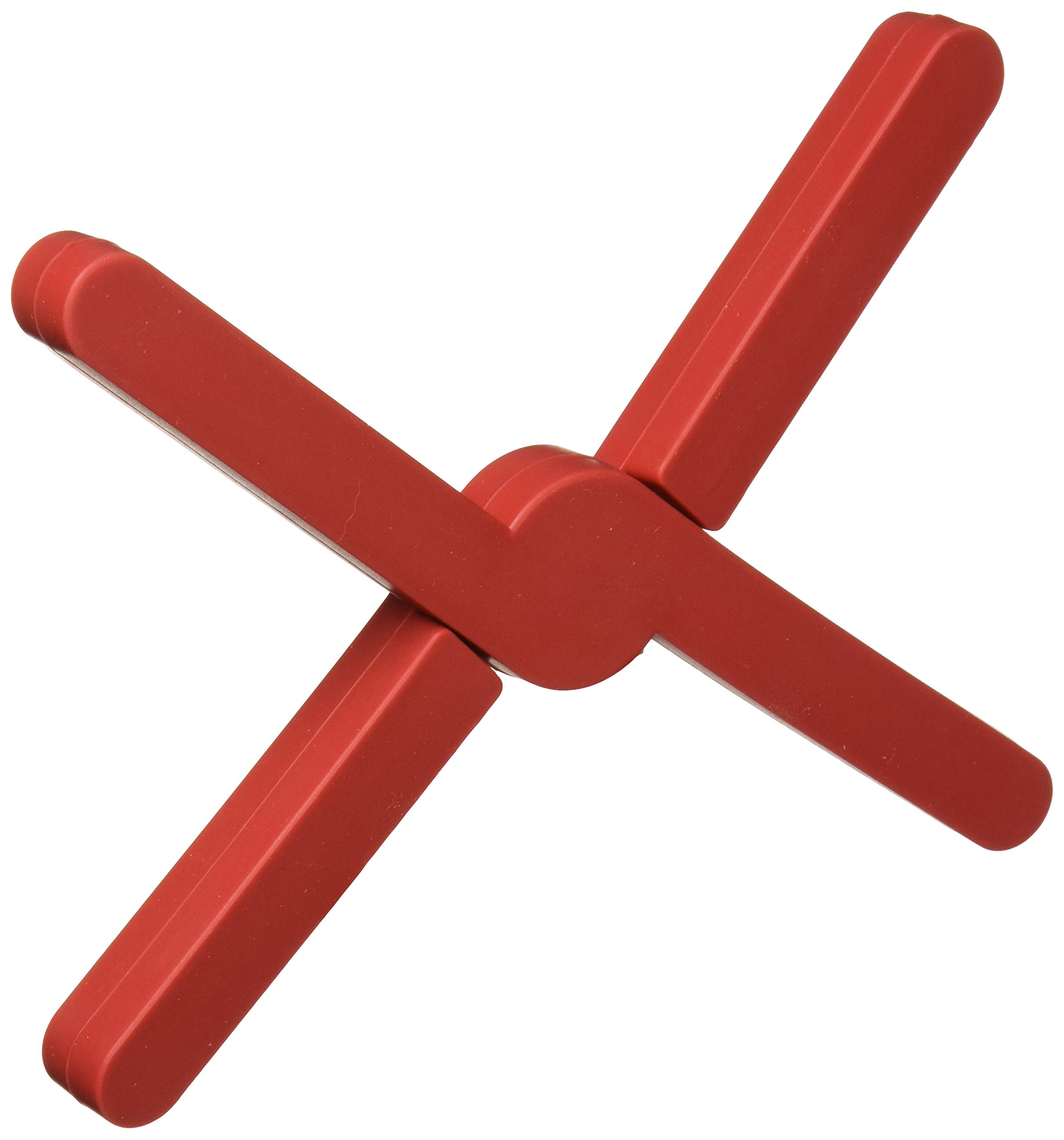 Foldable Trivets - Heat Resistant Silicone Hot Pads for Pots & Pans, Drying Rack & Coasters Set (Red) - Perfect for Kitchen, Dining Table & Outdoor BBQ Use