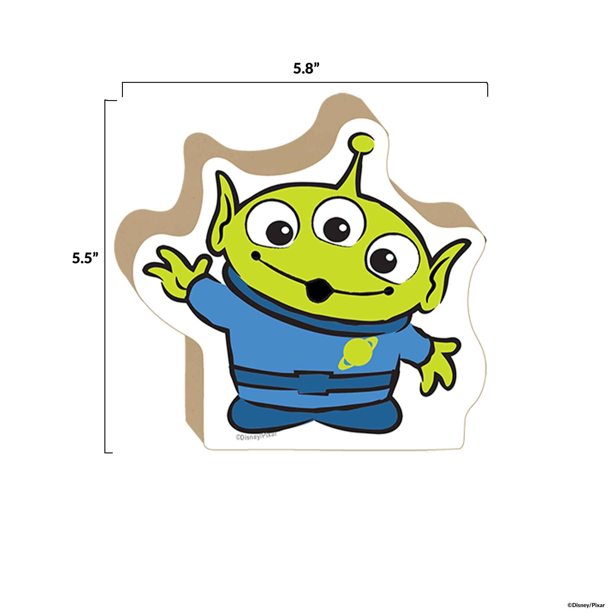 Disney Pixar Toy Story Alien Shelf Sitter Decor - Chunky Wood Block Cutout for Kids Bedroom, Playroom, Nursery & Bookshelf Display | Fun Home Decor for Toy Story Fans & Kids Rooms