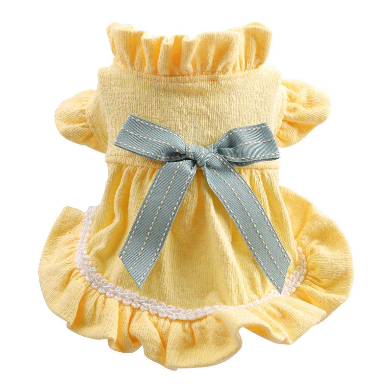 Sweet Big Bow Design Spring Pet Dresses for Small Dogs & Cats - Breathable Puppy Skirts with Button Closure | Perfect for Easter, Birthday Parties & Photo Shoots