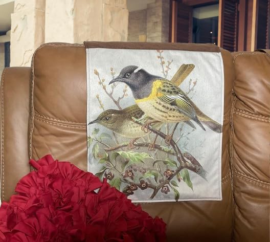 Bird Design Headrest Cover - Reversible Slipcover for Sofas, Loveseats, Theater Chairs & Recliners | Furniture Protector & Home Decor | Perfect Housewarming Gift | Great for Living Room, Office & Movie Nights