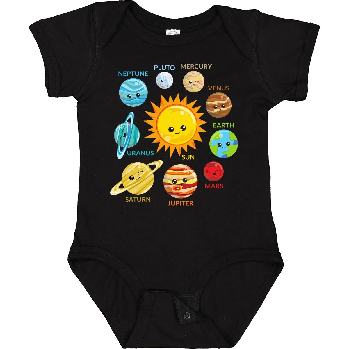 Inktastic Cute Planets Solar System Space Cosmos Galaxy Baby Bodysuit - Adorable Astronaut Outfit for Infants & Toddlers - Perfect for Space-Themed Birthday Parties, Nursery Photos & Science Lovers