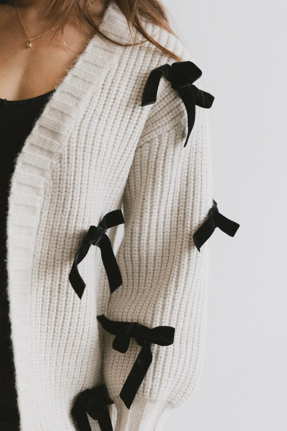 Ellery Bow Cardigan - Women's Elegant Knit Sweater with Bow Detail | Cozy & Stylish for Fall & Winter | Perfect for Office, Dates & Casual Outings