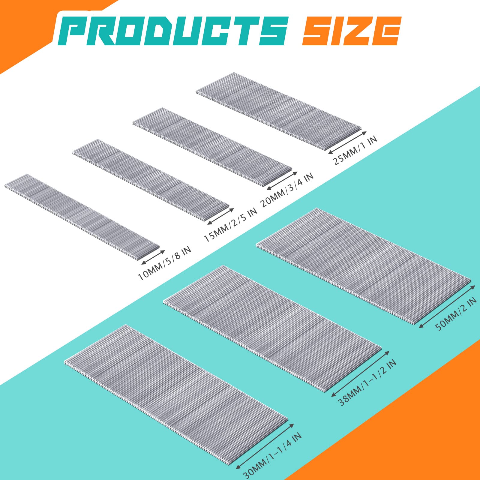2800-Piece 18 Gauge Brad Nails Assortment - 2/5