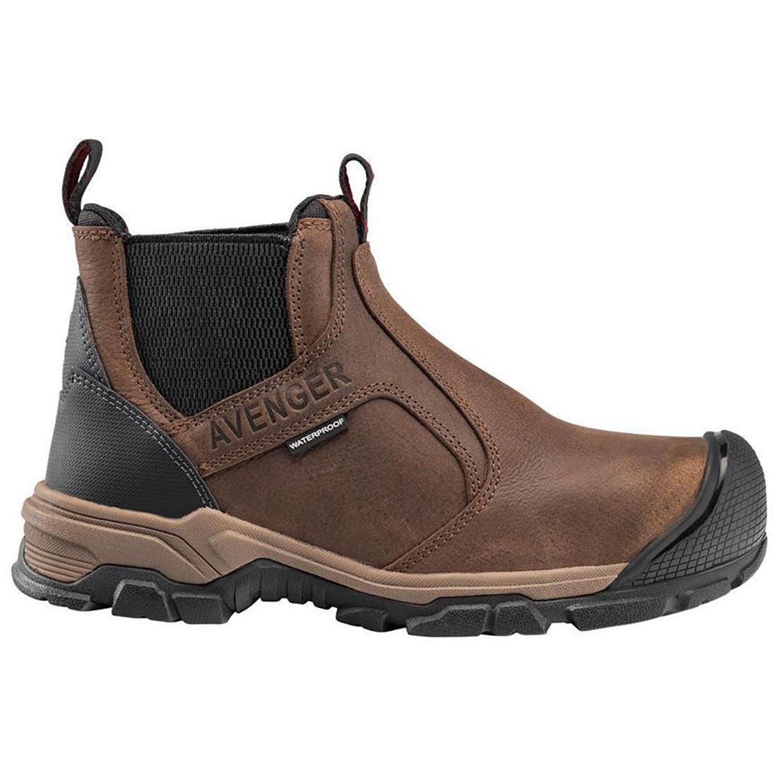 Ripsaw Puncture Resistant Alloy Toe Chelsea Work Boots for Men - Brown Leather Safety Shoes for Construction & Warehouse Work