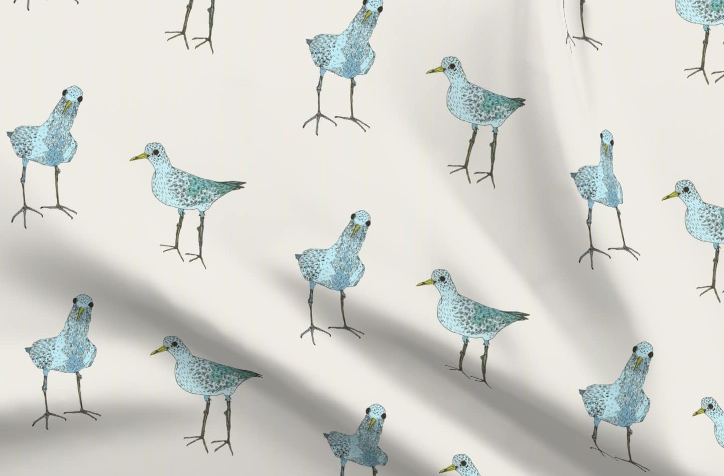 Blue Birds Printed Upholstery Velvet Fabric - Fat Quarter for Home Decor, Apparel & DIY Projects | Spoonflower Fabric - Sweet Animal Design for Cushions, Curtains & Clothing