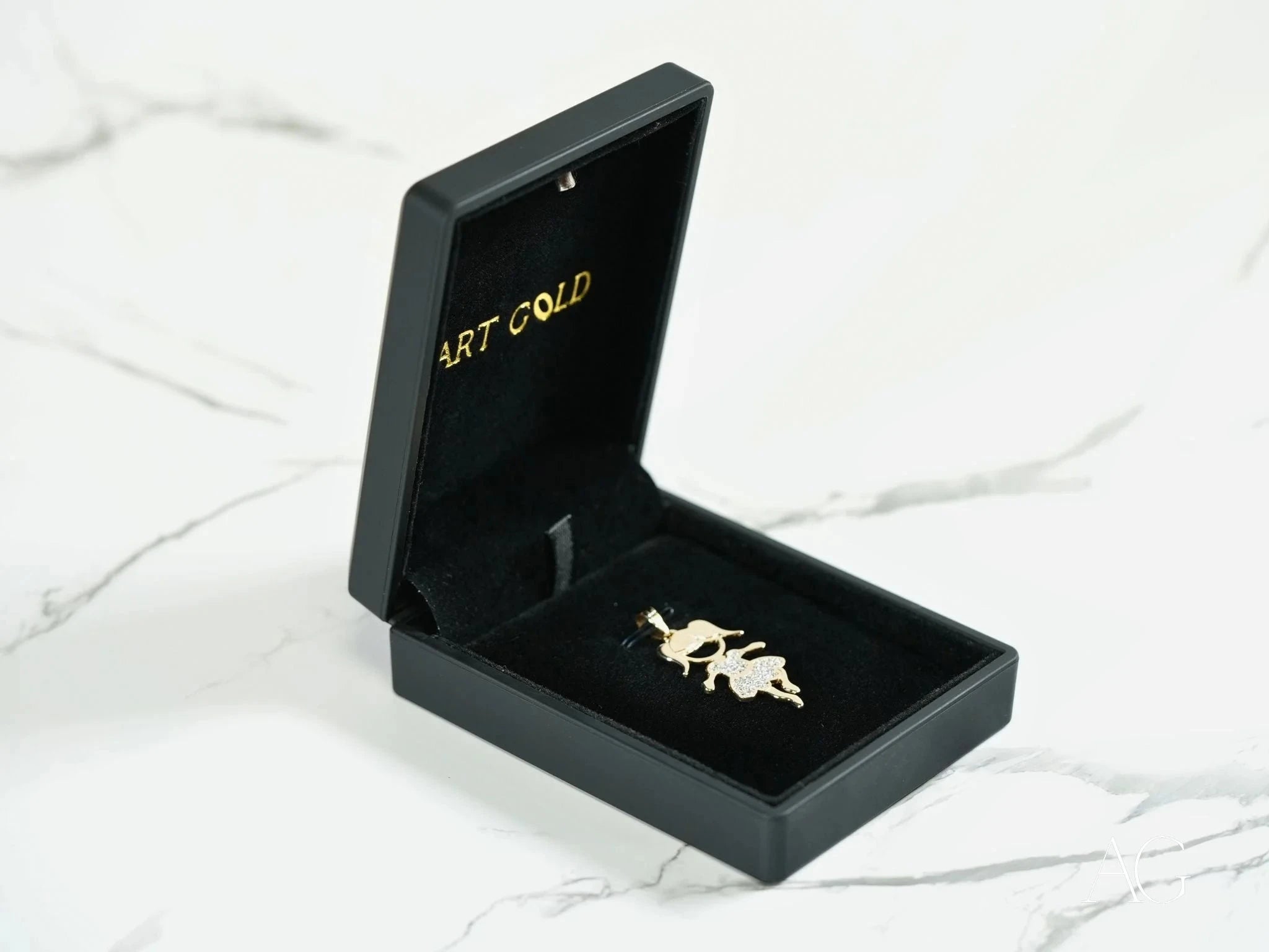 18K Gold CZ Boy with Ball or Girl Dancing Pendant Necklace - Elegant Jewelry Gift for Women, Perfect for Birthdays, Anniversaries & Special Occasions
