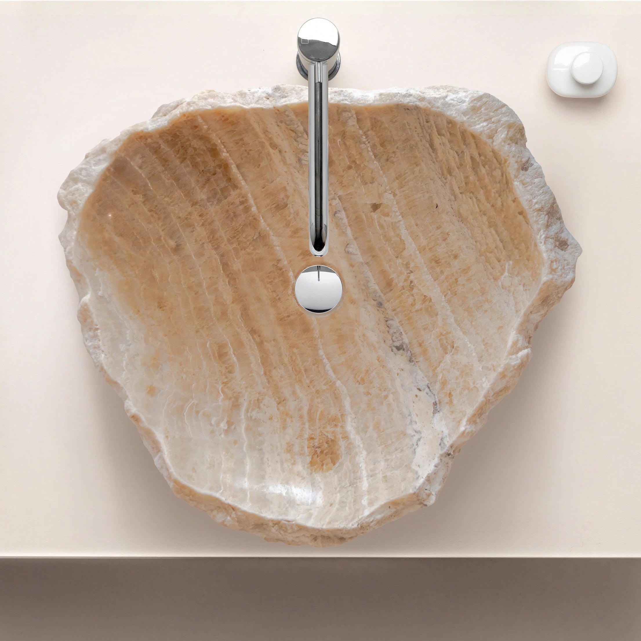 Honey Onyx Translucent Rustic Natural Stone Bathroom Vanity Sink - Perfect for Modern Farmhouse & Rustic Bathroom Decor - NTRVS21