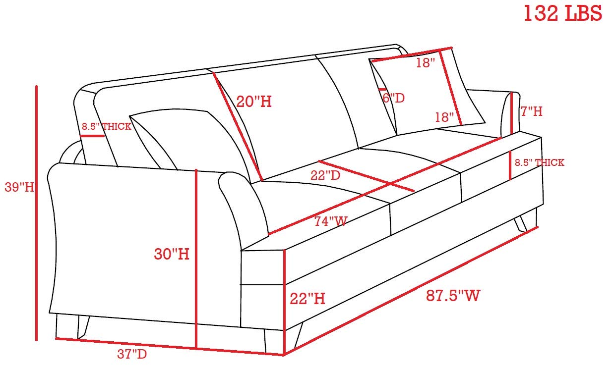 Kings Brand Furniture - Alexandria 87.5