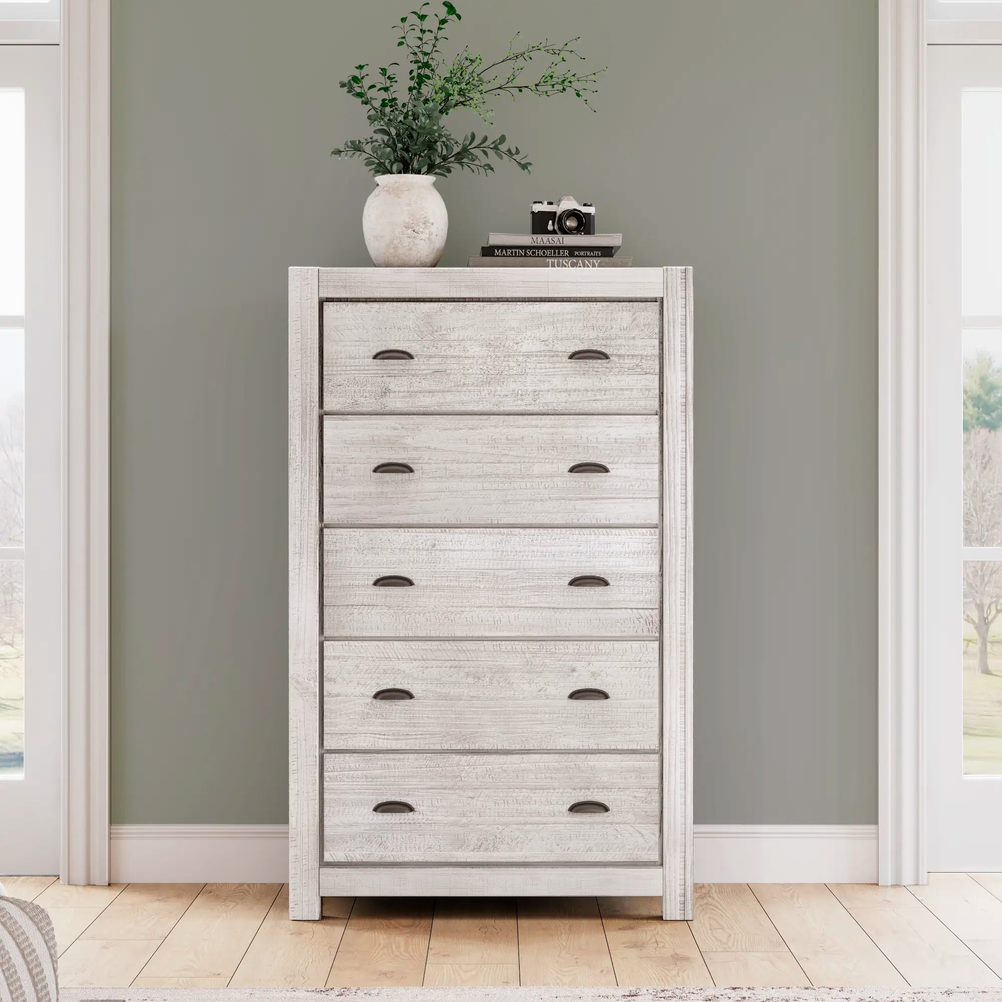 Montauk 5 Drawer Dresser - Solid Wood Bedroom Chest of Drawers for Clothes Storage | Perfect for Master Bedroom, Guest Room & Dorm Organization