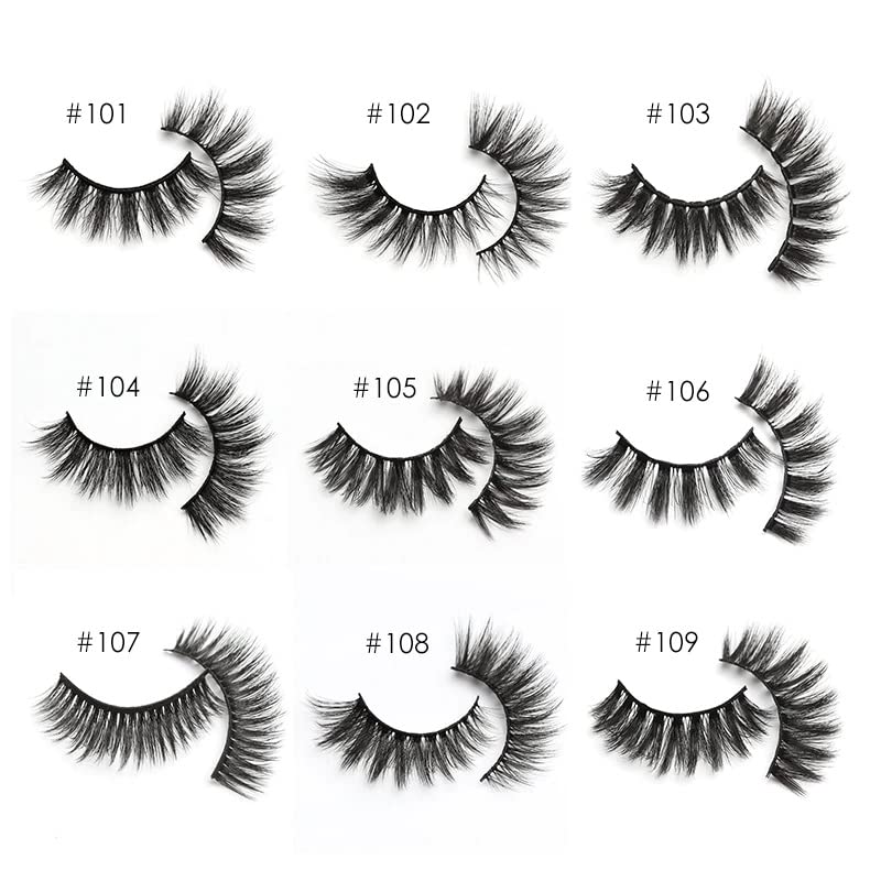 Premium 50-Pack Mixed Mink Eyelashes with Brush - Natural Looking False Lashes for Daily Wear, Parties & Special Occasions