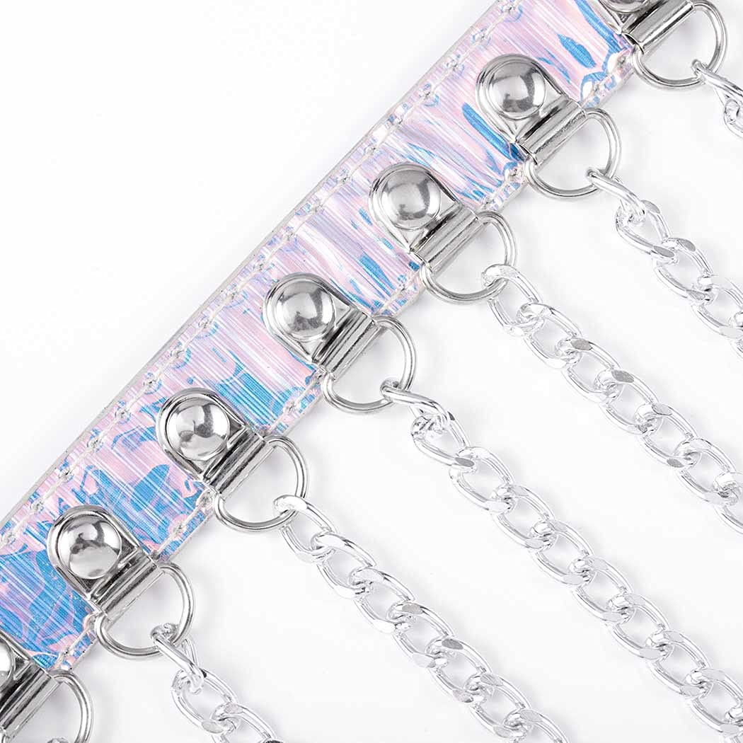 Bounzhi Punk Waist Chain - Silver Tassel Body Jewelry for Women | Gothic Belly Chain Belt for Rave, Festival & Club Outfits | Perfect for Music Festivals, Cosplay & Nightlife