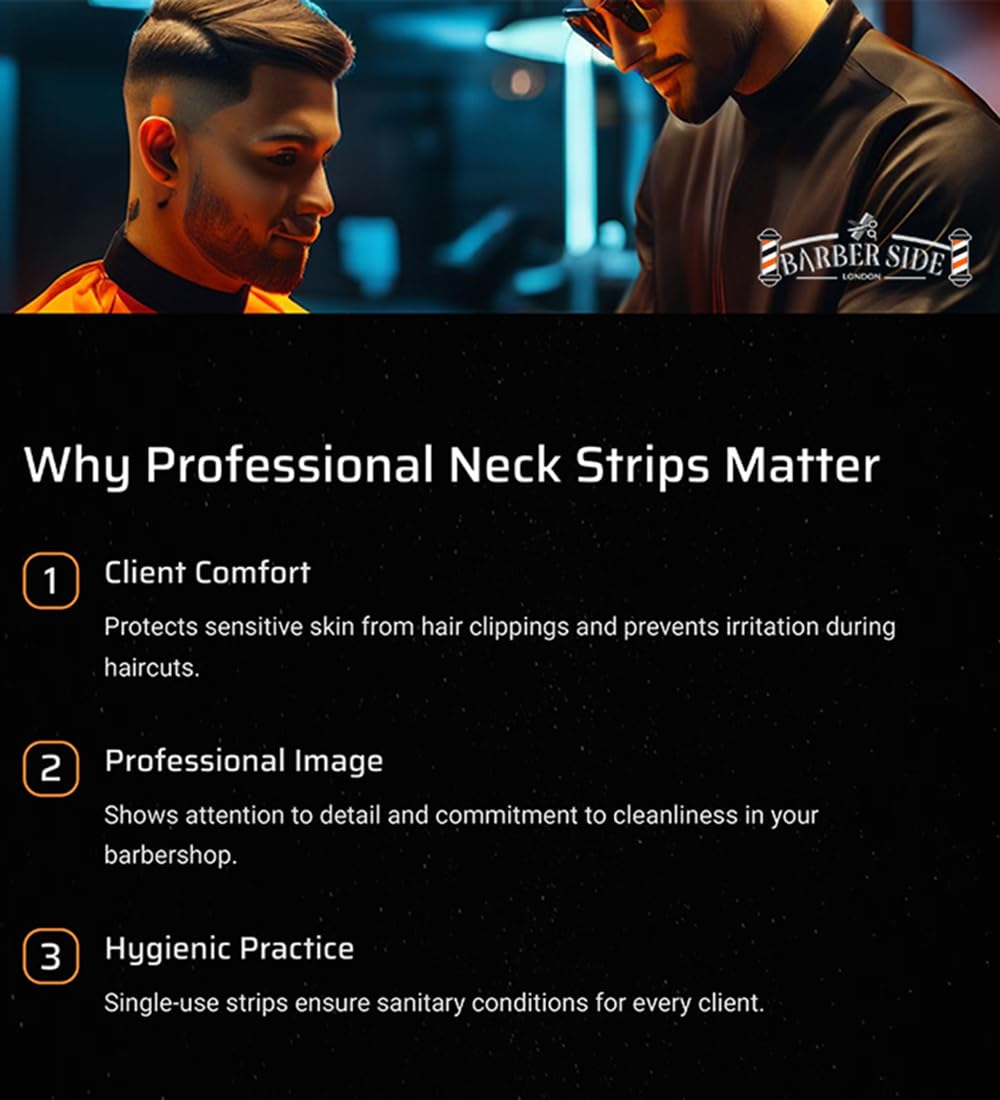 ican Barber Side London Neck Strip Rolls - 5 Rolls Pack | Disposable Barber Neck Strips for Haircuts & Shaves | Salon & Home Grooming Essential