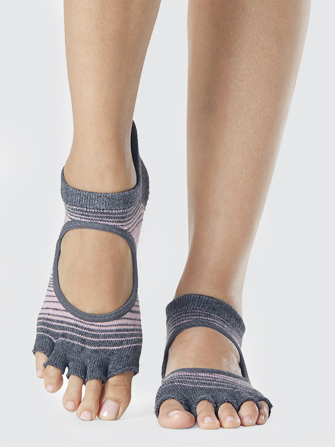 ToeSox Half Toe Bellarina Women's Non-Slip Yoga Grip Socks for Barre, Pilates & Dance - Breathable Workout Socks with Arch Support