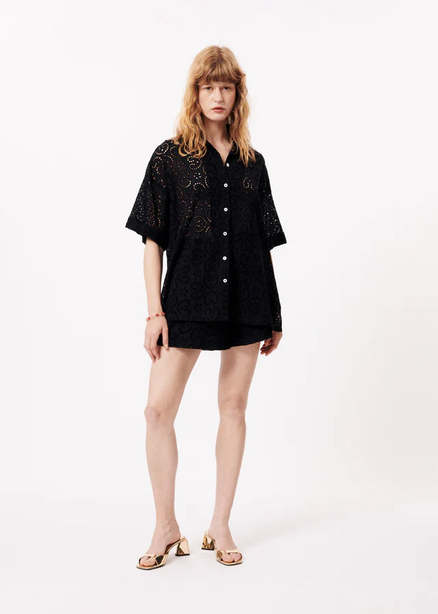 Natasha Women's Short Sleeve Casual Shirt - Black Cotton T-Shirt for Everyday Wear, Office & Outings