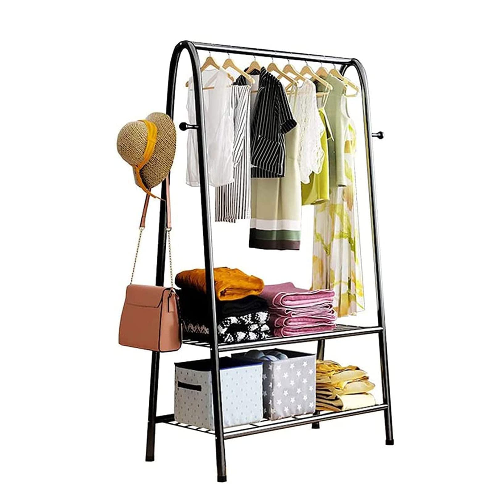Heavy Duty Clothes Rack with Wheels - Easy to Assemble Mobile Wardrobe for Laundry Room, Bedroom & Closet - Sturdy Garment Rail for Drying Clothes, Organizing Outfits & Space Saving Storage Solution