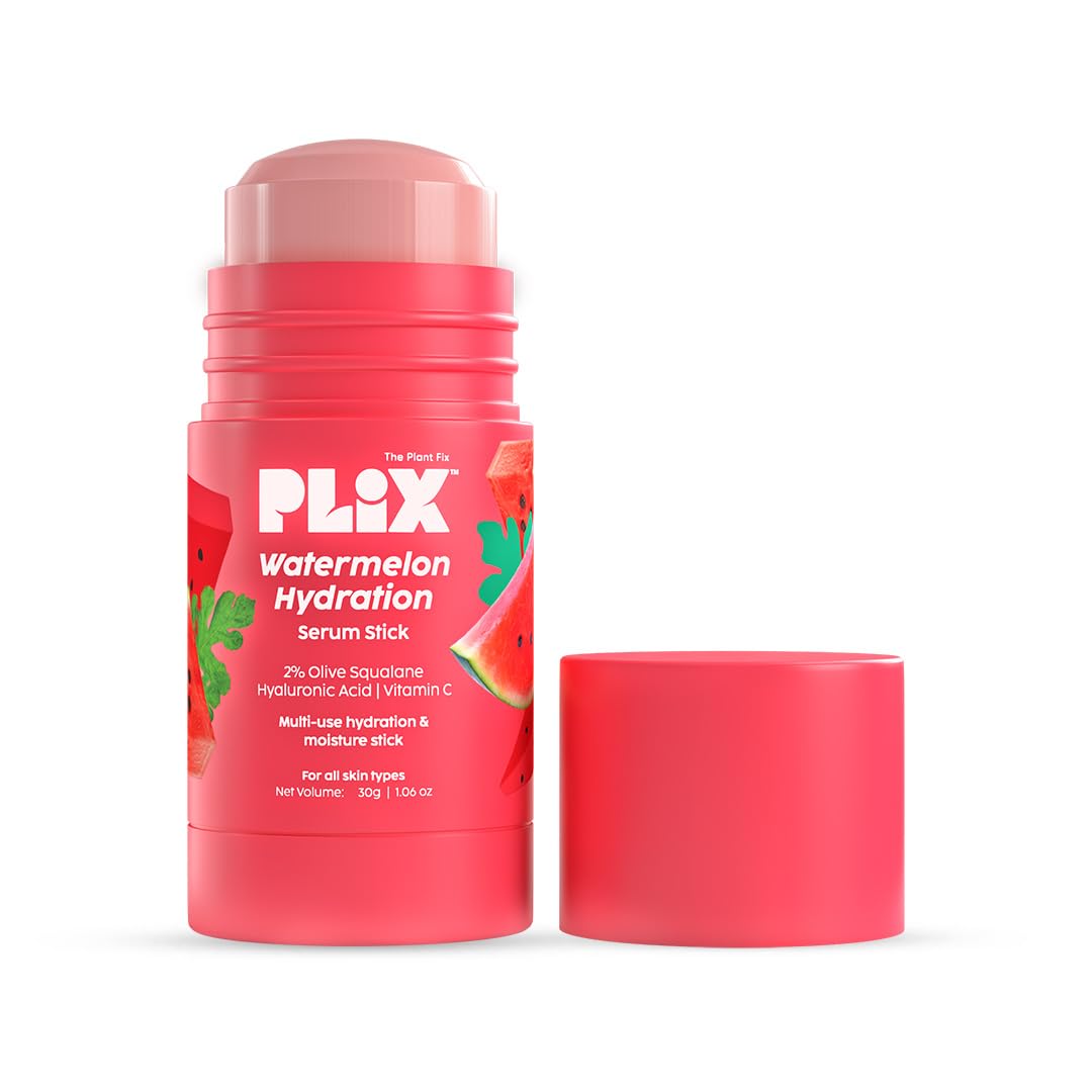 PLIX - THE PLANT FIX Watermelon Hydration Serum Stick (30g) | Instant & Long Lasting Moisturization | Lightweight Quick-Absorbing Face Moisturizer for Dry Skin | Perfect for Travel, Gym & Daily Skincare Routine
