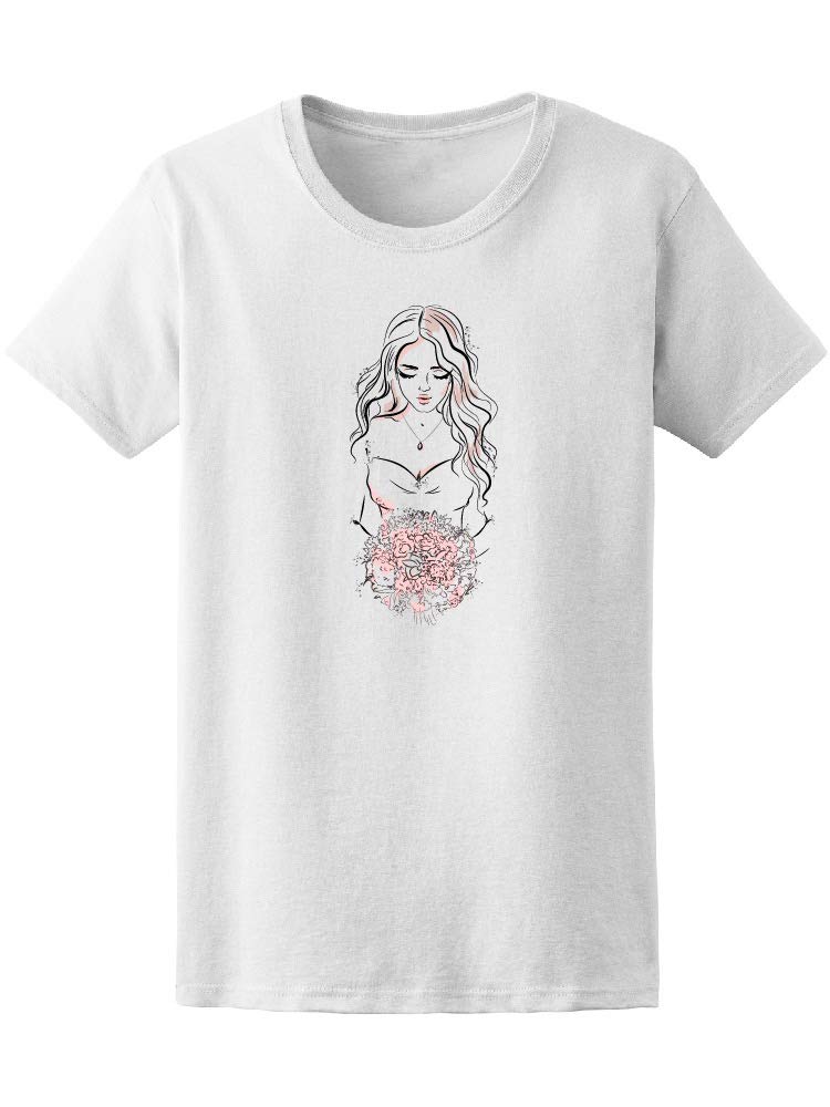 Elegant Watercolor Bride Women's T-Shirt - Floral Wedding Design - Perfect for Bridal Showers, Bachelorette Parties & Honeymoon Getaways