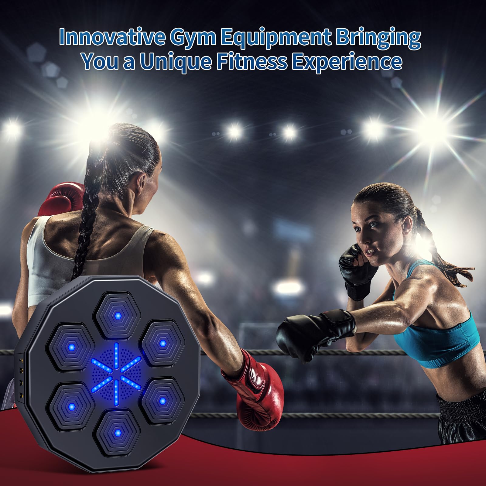 Smart Music Boxing Machine with Gloves - Wall Mounted Home & Gym Boxing Trainer - Boxing Rhythm Game for Fitness, Stress Relief & Fun Workouts (Includes Boxing GLOVES02) - Perfect for Home Gym, Cardio Training & Interactive Exercise
