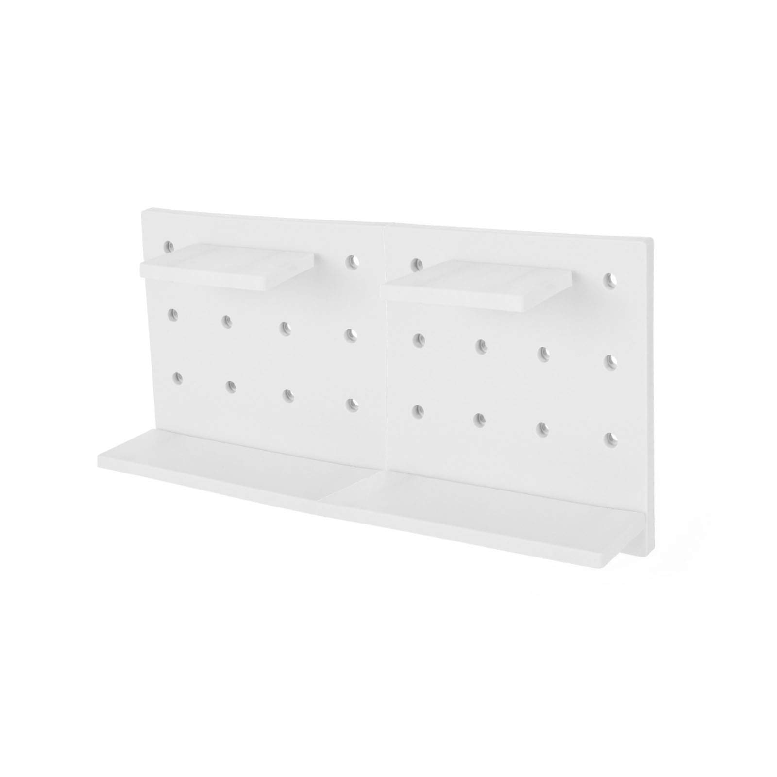 Pinelaxy Pegboard Floating Plastic DIY Wall Shelves - No Drilling Mounted Organizer for Living Room, Bedroom, Kitchen, Bathroom & Office - Perfect for Home Decor & Storage (White)