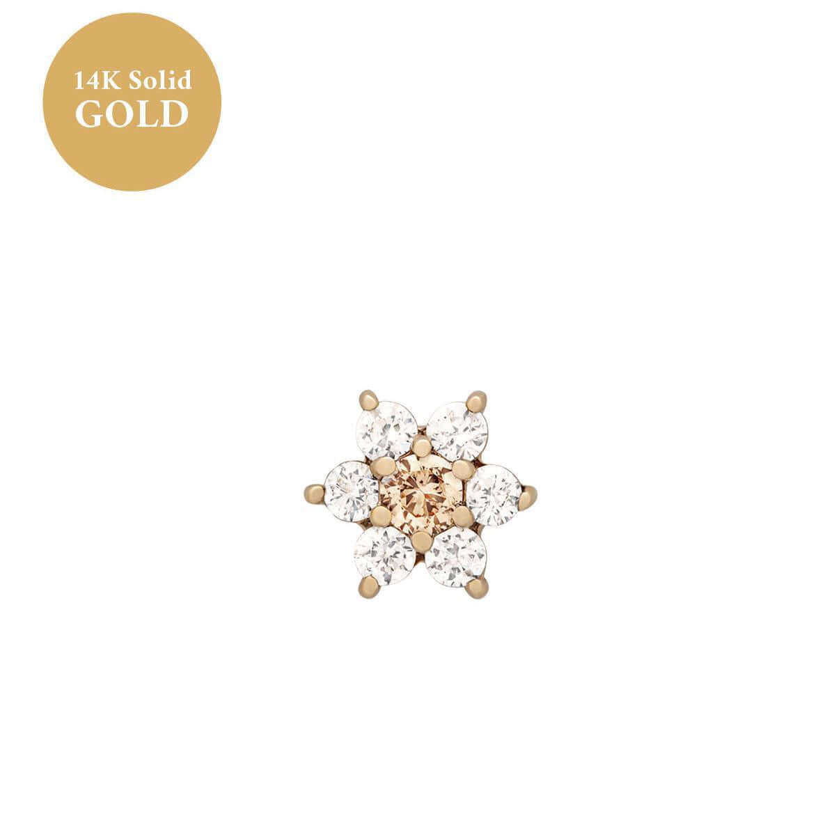 Zodiac Flower Birthstone Cartilage Piercings Stud Earrings | HSEK2311 | Perfect for Daily Wear, Gift Giving & Zodiac-Themed Jewelry Collections