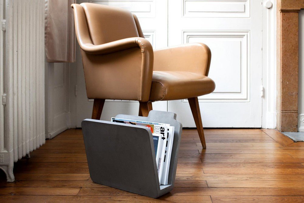 Stylish Doc Magazine Rack by Lyon Beton - Modern Home & Office Organizer for Books, Newspapers & Magazines - Perfect for Living Rooms, Waiting Areas & Workspaces