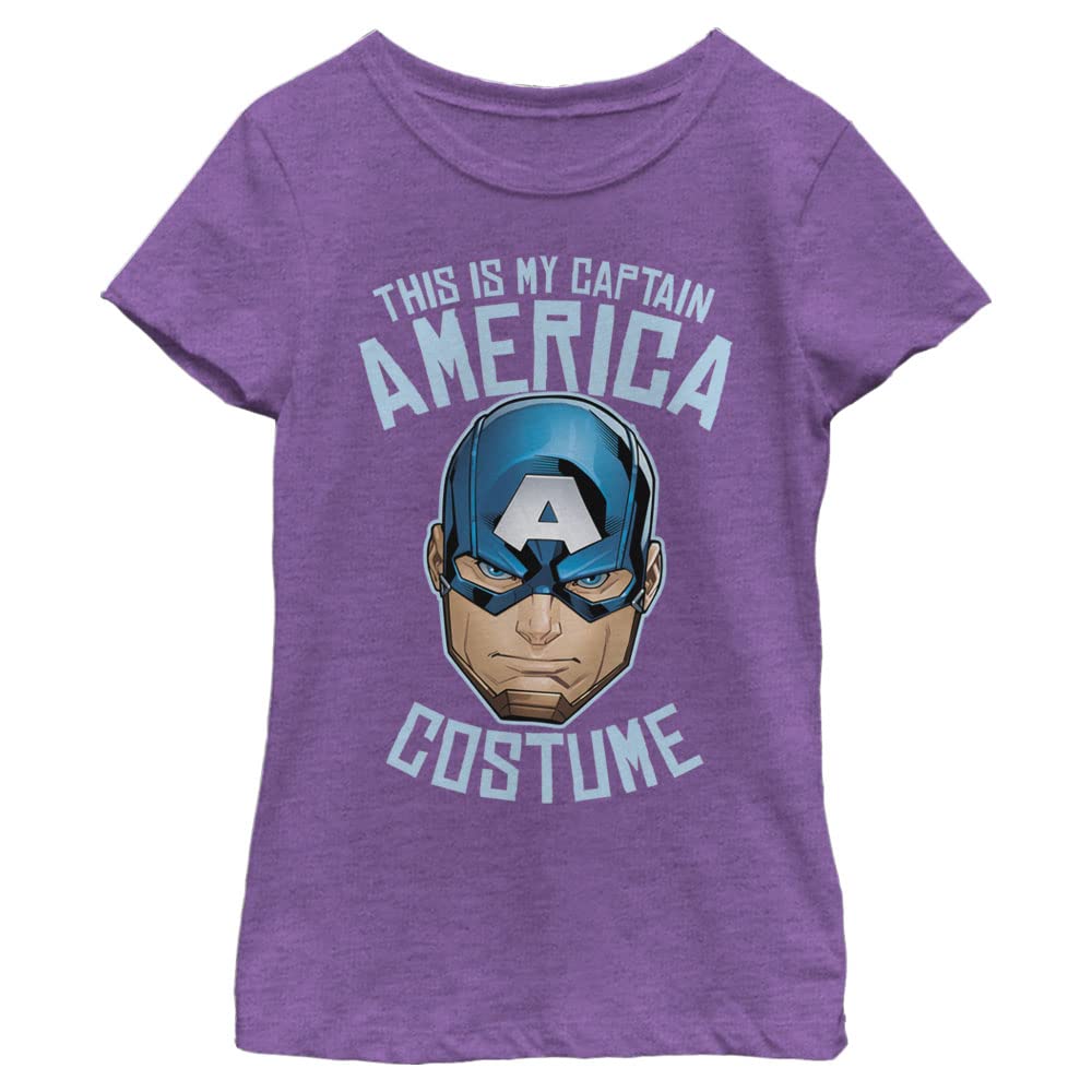 Marvel Kids Captain America Halloween Costume for Girls - Heather Gray T-Shirt | Superhero Dress Up, Cosplay & Comic Con Outfit