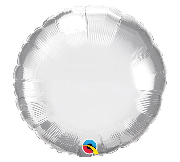 Shiny Silver Mylar Balloons for Parties, Weddings & Events - Round Metallic Foil Balloons for Birthday Decorations, Baby Showers & Celebrations
