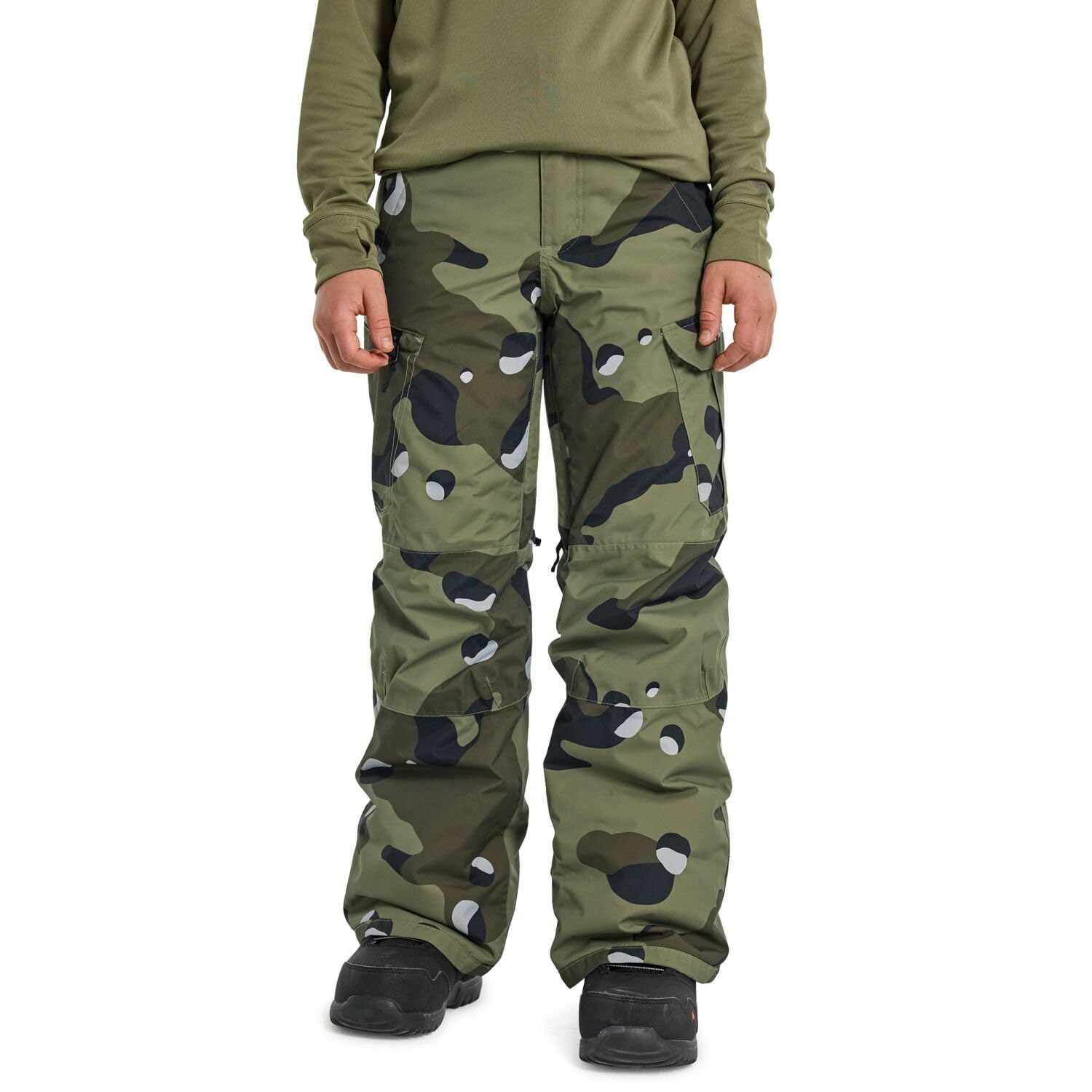 Burton Boys' Exile 2L Insulated Cargo Snow Pants - Waterproof Winter Snowboarding Pants for Kids with Adjustable Waist, Perfect for Skiing, Snowboarding & Outdoor Winter Activities