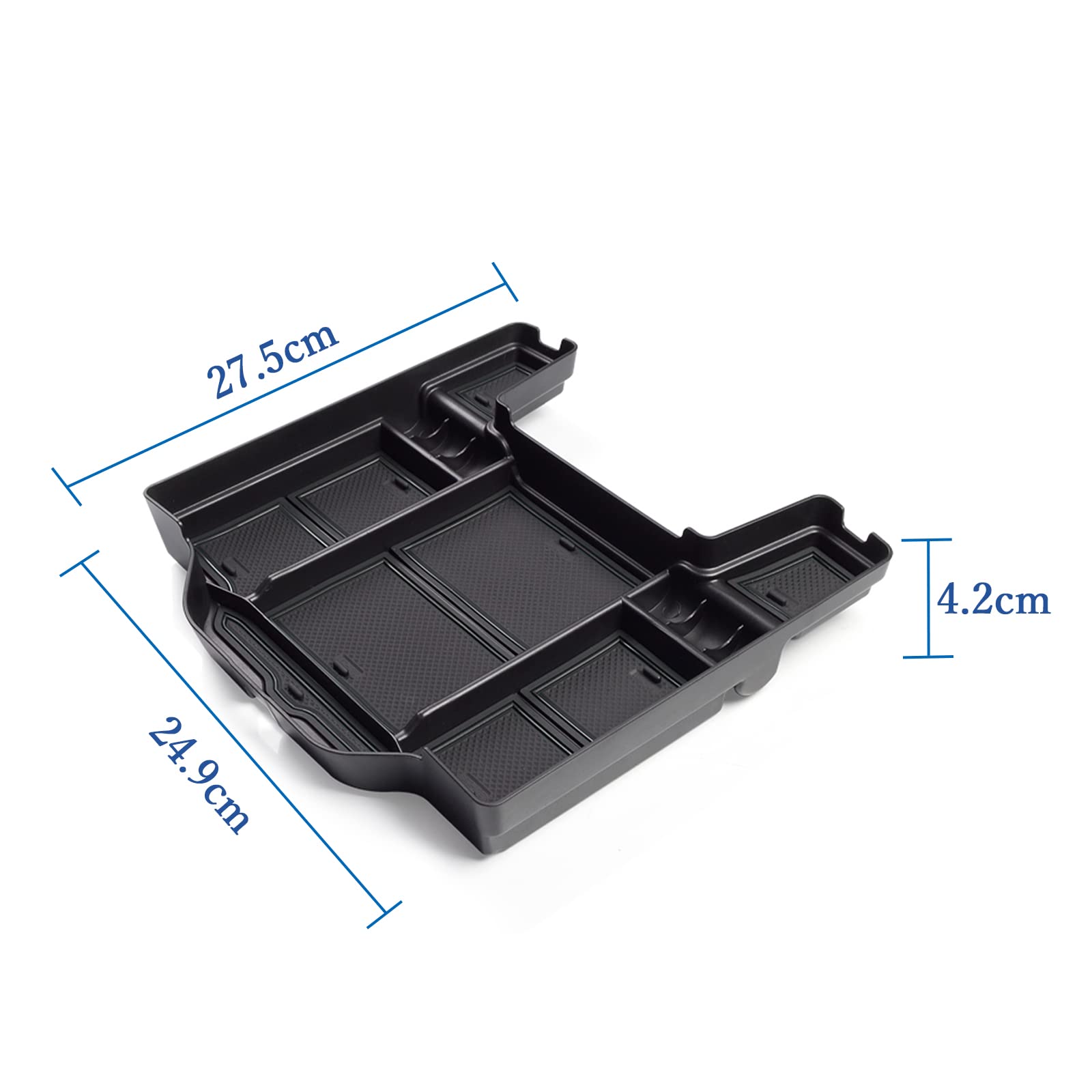 2019-2025 Ram 1500 2500 3500 Center Console Organizer Tray - Durable ABS Plastic & Anti-Slip Rubber Insert - Perfect for Truck Accessories & Interior Organization (Black) - Ideal for Road Trips, Daily Commute and Worksite Storage