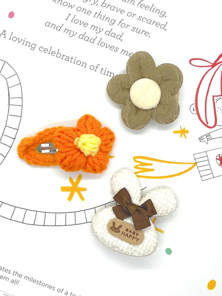 16 Pcs No Slip Hair Clips for Girls - Assorted Barrettes with Bows in Orange & Brown - Cute Hair Accessories for Toddlers, Kids & Teens - Perfect for School, Parties & Daily Styling Gifts