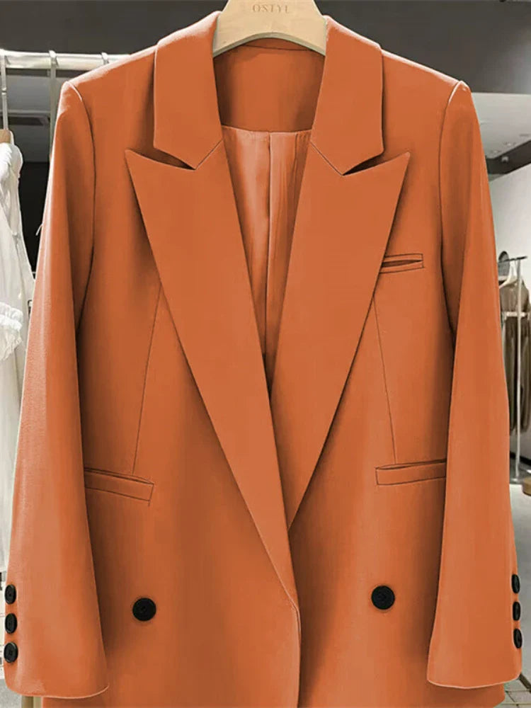 Stylish Women's Blazer Jacket - Office & Street Fashion Coat for Spring & Autumn | Chic Outerwear for Professional & Casual Wear