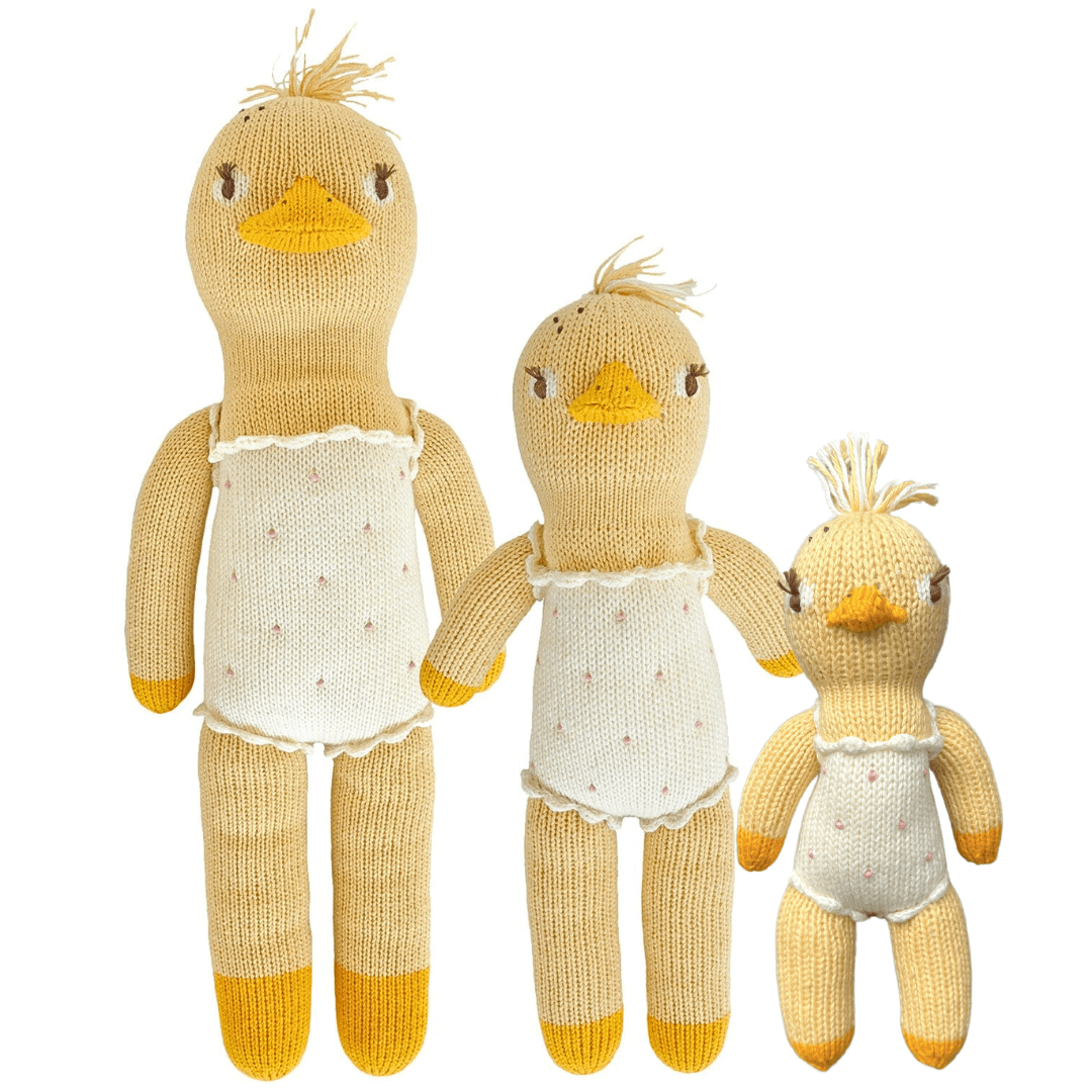 Blabla Knit Doll - Lucille the Duck Teeny Soft Plush Toy for Kids | Perfect for Nursery Decor, Baby Shower Gifts & Cuddling