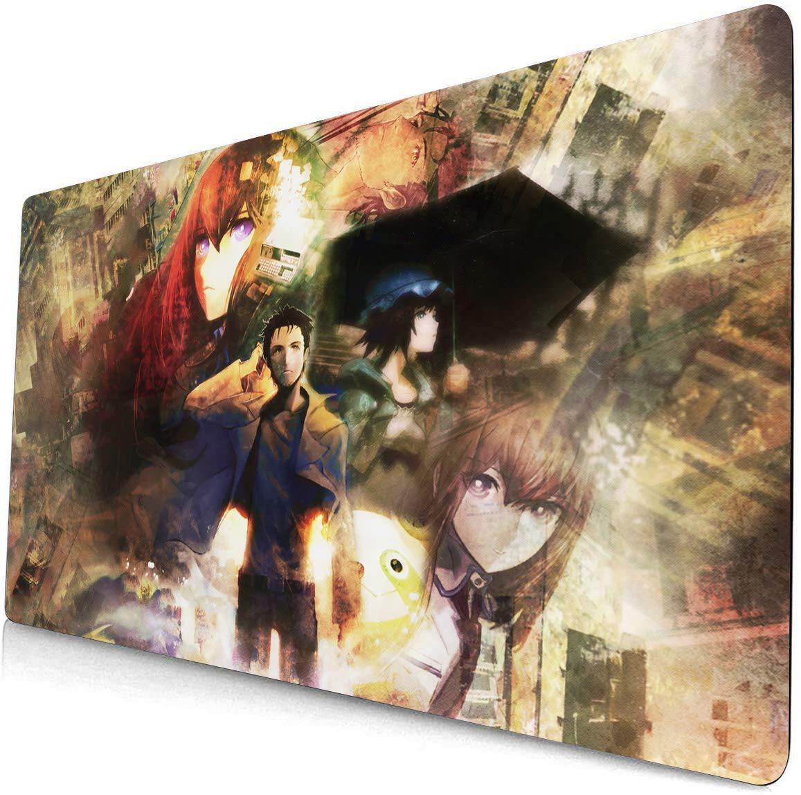 Steins;Gate Anime Mouse Pad - Large Gaming Desk Mat for Keyboard & Computer - Okabe Rintarou, Shiina Mayuri, Makise Kurisu Design - Perfect for Office, Gaming & Anime Fans