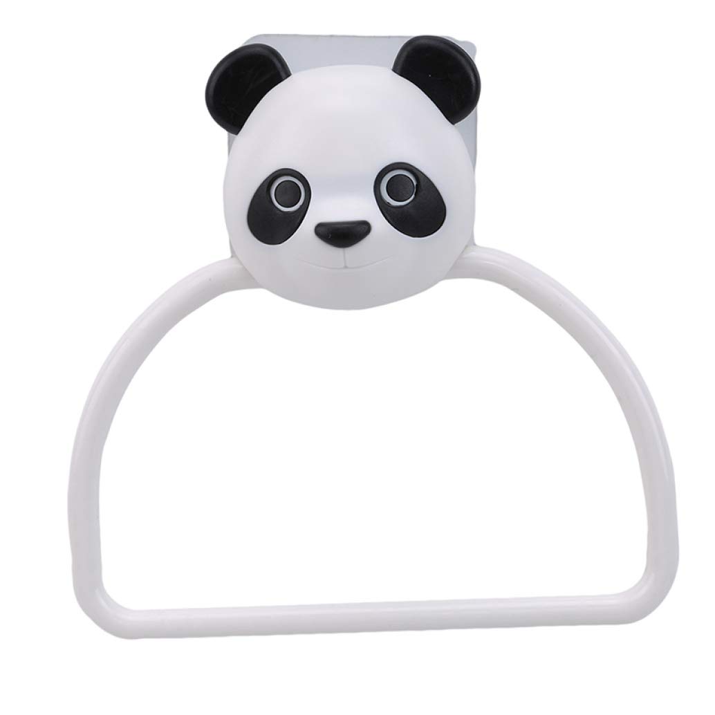 Adhesive Towel Ring Hanger - Cute Cartoon Animal Sticker Wall Mount for Kitchen & Bathroom - No Drill Towel Holder for Doors, Cabinets & Walls - Perfect for Small Spaces & Rentals