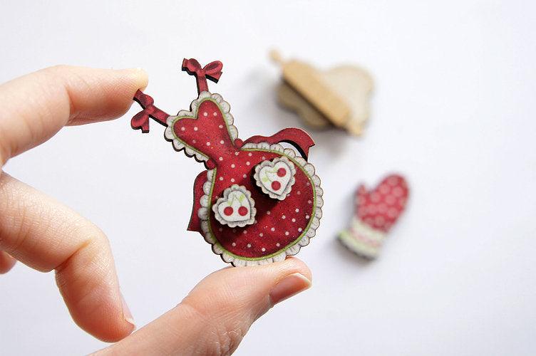 Laliblue 3-Piece Baking Pastries Brooches Set - Cute Cake & Dessert Pins for Bakers, Chefs & Baking Enthusiasts - Perfect for Aprons, Hats & Baking Accessories